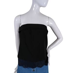 Express Formal Strapless Blouse Size Small Black Lace Hem NWT